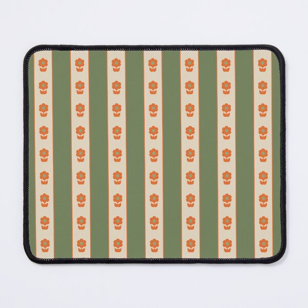 Item preview, Cottage Stripes and Flowers Pattern in Olive Orange Beige designed and sold by kierkegaard.