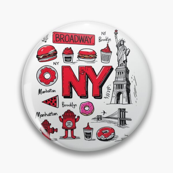 Item preview, Iconic New York City Landmarks & Foodie Delights Design designed and sold by Frame of Mind .
