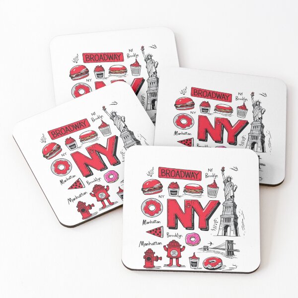Item preview, Iconic New York City Landmarks & Foodie Delights Design designed and sold by Frame of Mind .