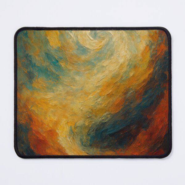 Item preview, Swirl of Still Joy - Abstract Teal & Ochre Wall Art designed and sold by driftarcstudios.