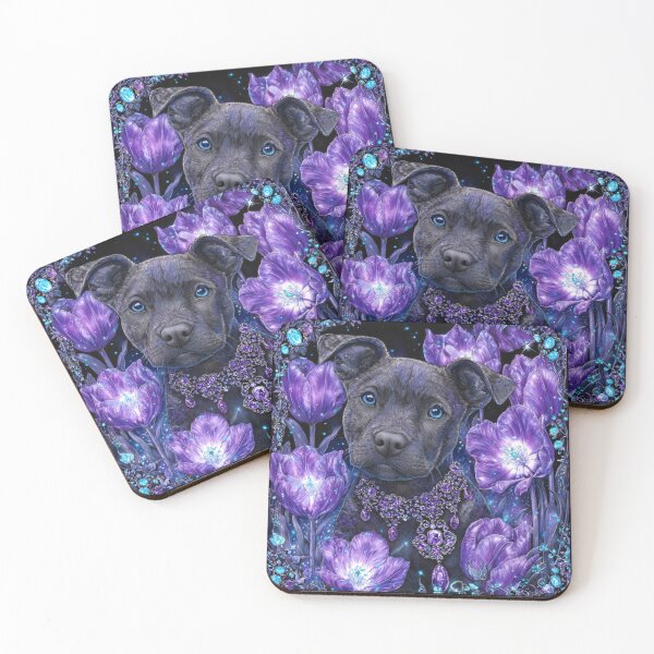 Item preview, Pit Bull With Tulips designed and sold by Nocturne  Paws.