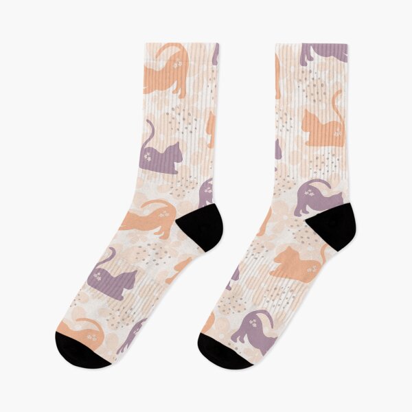 Item preview, Cat Garden Motif in Peach and Plum designed and sold by ImpalaMoon.