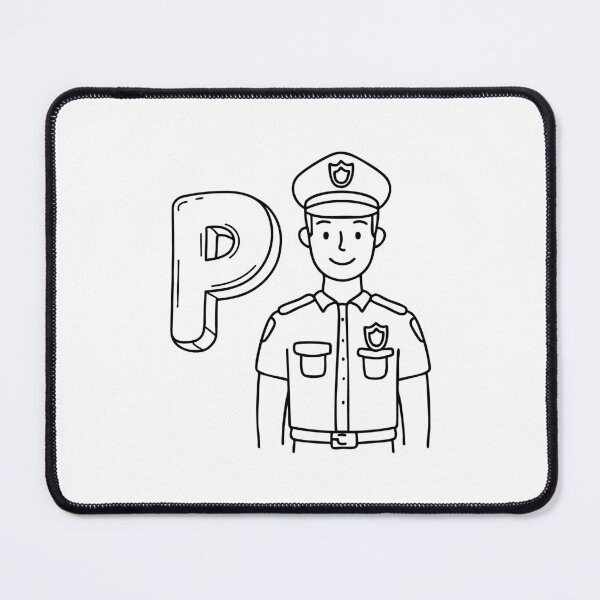 Item preview, An illustration of letter P stand for police officer designed and sold by rasagamastore.