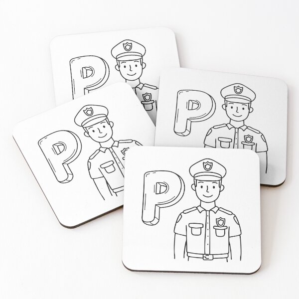 Item preview, An illustration of letter P stand for police officer designed and sold by rasagamastore.