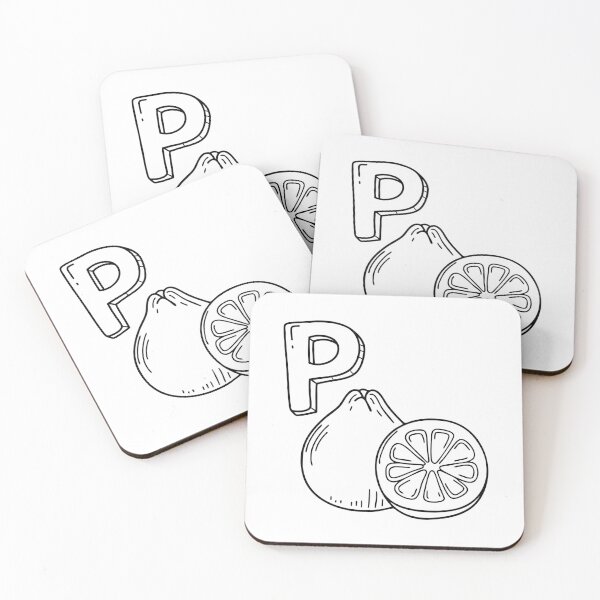 Item preview, Una ilustración de la letra P que representa el pomelo. designed and sold by rasagamastore.