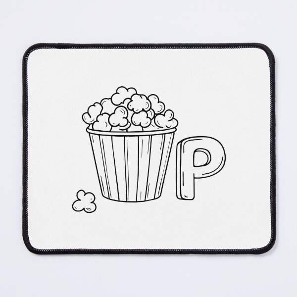 Item preview, An illustration of letter P stand for popcorn designed and sold by rasagamastore.