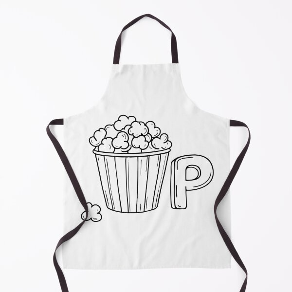 Item preview, An illustration of letter P stand for popcorn designed and sold by rasagamastore.