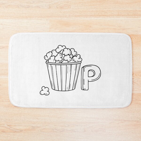 Item preview, An illustration of letter P stand for popcorn designed and sold by rasagamastore.