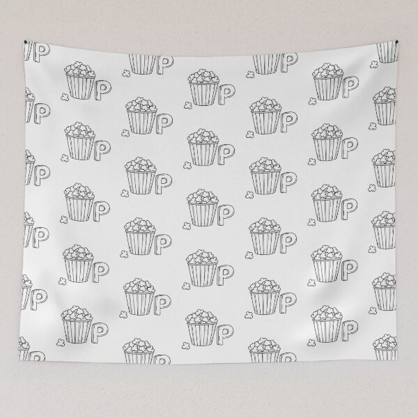 Item preview, An illustration of letter P stand for popcorn designed and sold by rasagamastore.