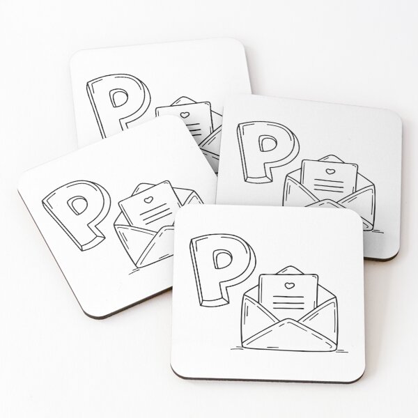 Item preview, An illustration of letter P stand for postcard designed and sold by rasagamastore.