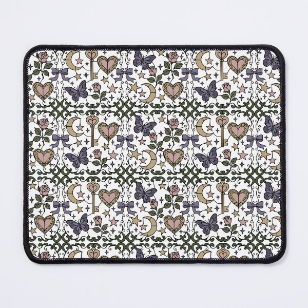 Item preview, Vitral con diseño gótico de mariposa, luna, corazón y llave, pastel coqueto designed and sold by Sunnyneststudio.