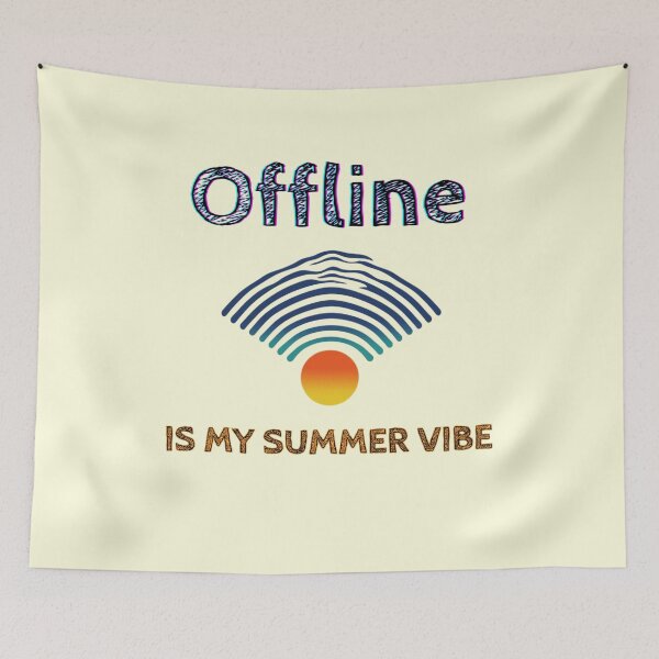 Item preview, Offline Is My Summer Vibe – Sunset Wave Wi-Fi Shirt | Unplugged Summer Series designed and sold by PandiCom.
