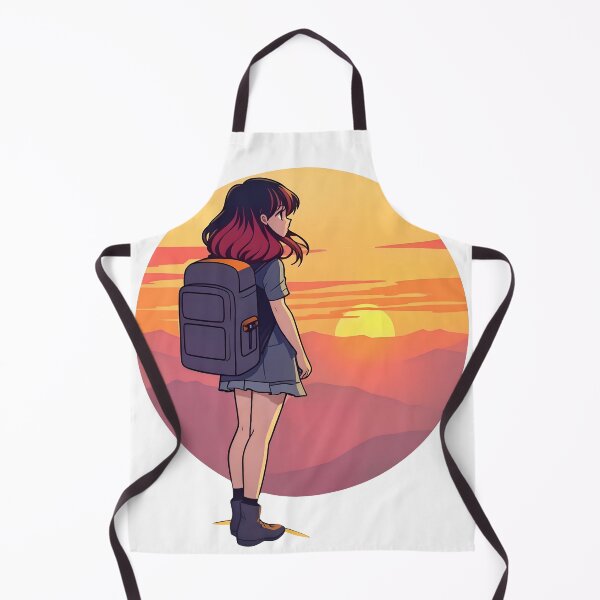 Item preview, angle about a girl with a backpack standing in front of a sunset backdrop designed and sold by Atthapolaudom.