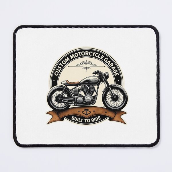 Item preview, Custom Motorcycle Garage – Vintage Cafe Racer Badge Tee designed and sold by PP Shop.