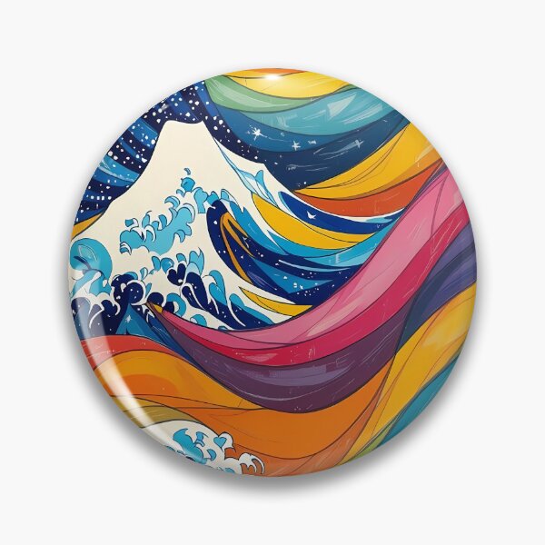Item preview, Colorful Crayon Drawing Wave Illustration designed and sold by Ou-SunShine.