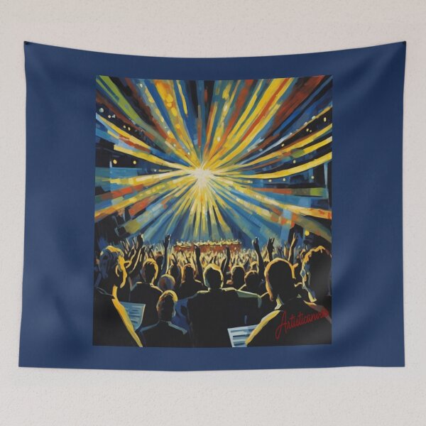 Item preview, "Electric Excitement: Enthralled Crowd at a Concert" designed and sold by Artisticanvas.
