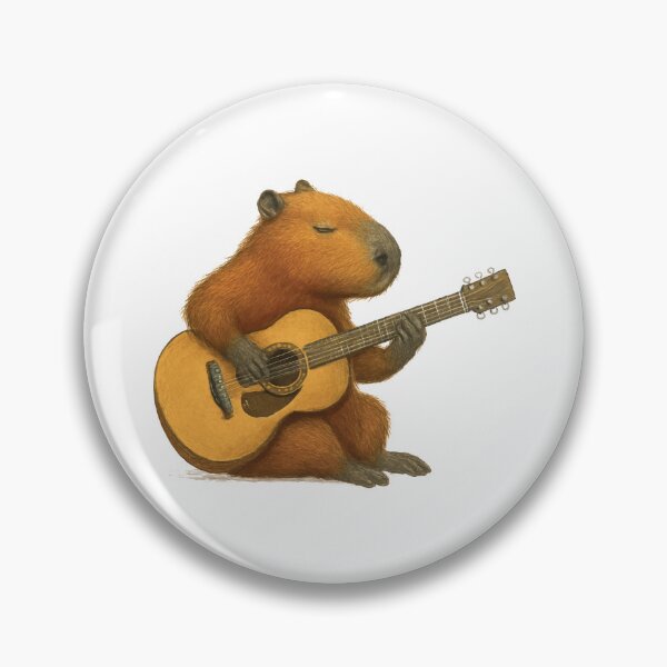 Item preview, Capybara Playing a acoustic Guitar designed and sold by CuteArtPack.
