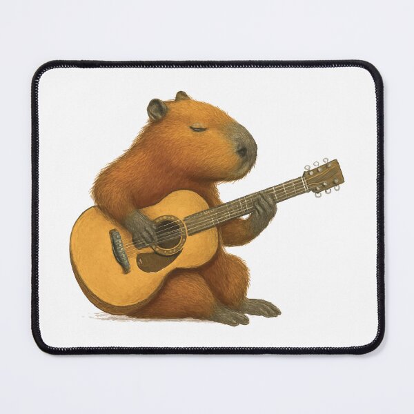 Item preview, Capybara Playing a acoustic Guitar designed and sold by CuteArtPack.