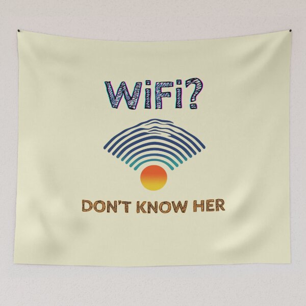 Item preview, WiFi? Don't Know Her – Sunset Wave Wi-Fi Shirt | Unplugged Summer Series designed and sold by PandiCom.