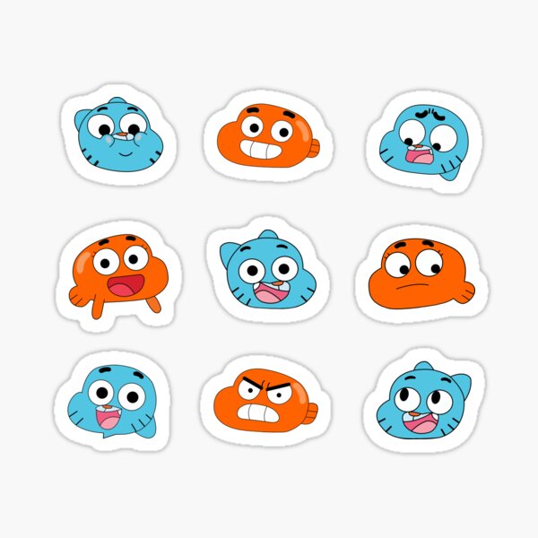 Item preview, The amazing world of Gumball™, Gumball & Darwin faces features designed and sold by karamram.