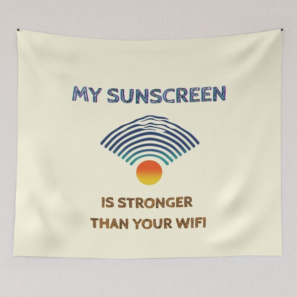 Item preview, My Sunscreen Is Stronger Than Your WiFi – Sunset Wave Wi-Fi Shirt | Unplugged Summer Series designed and sold by PandiCom.