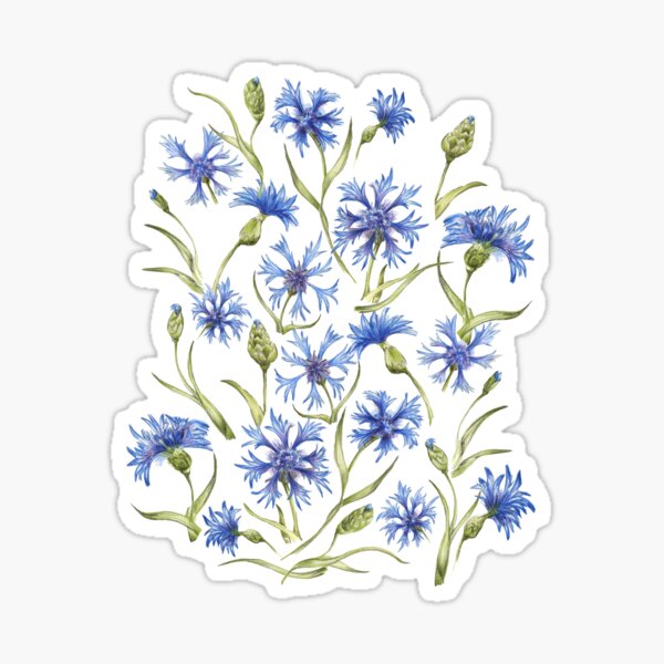 Item preview, Field of Cornflowers designed and sold by AlisaArtDecor.