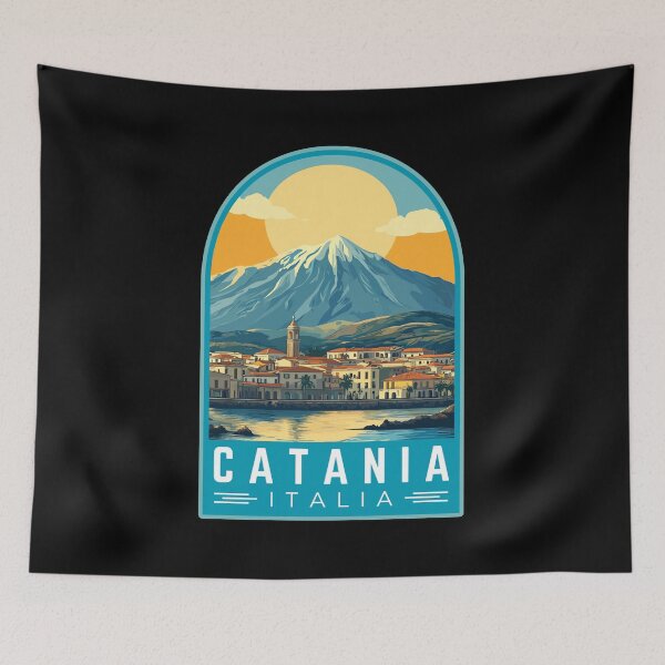 Item preview, Catania in Sicilia, Italy Vintage Travel Art Emblem designed and sold by MaateoDesign.
