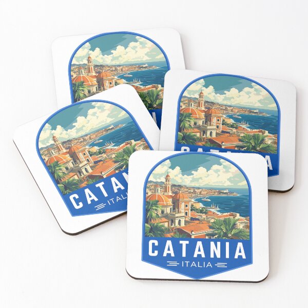 Item preview, Catania in Sicily, Italy Vintage Travel Art Badge designed and sold by MaateoDesign.