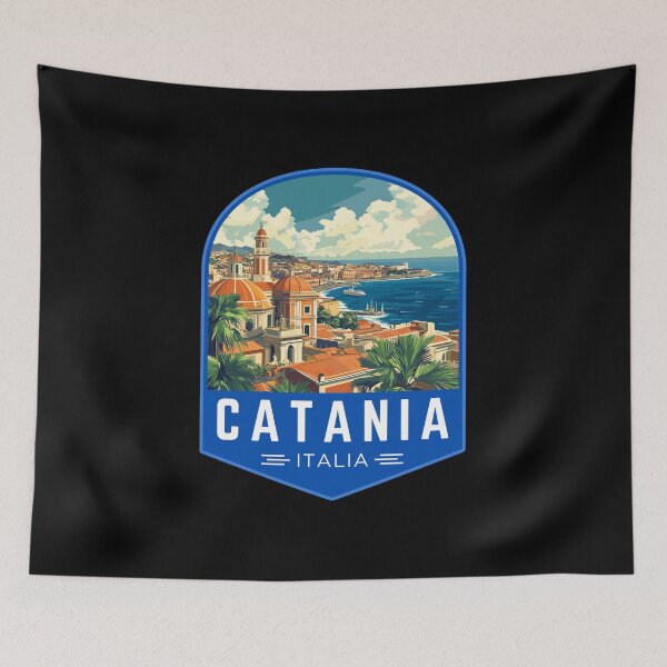 Item preview, Catania in Sicily, Italy Vintage Travel Art Badge designed and sold by MaateoDesign.