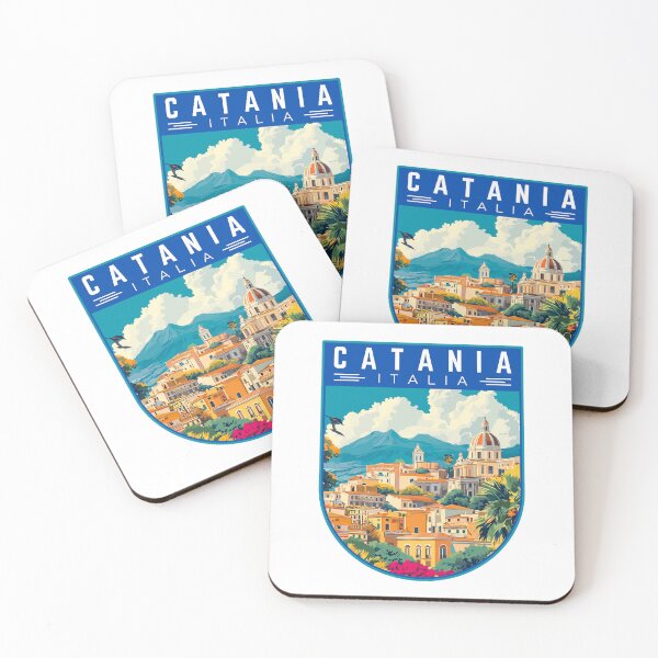 Item preview, Catania in Sicily Italy Vintage Travel Art Badge designed and sold by MaateoDesign.