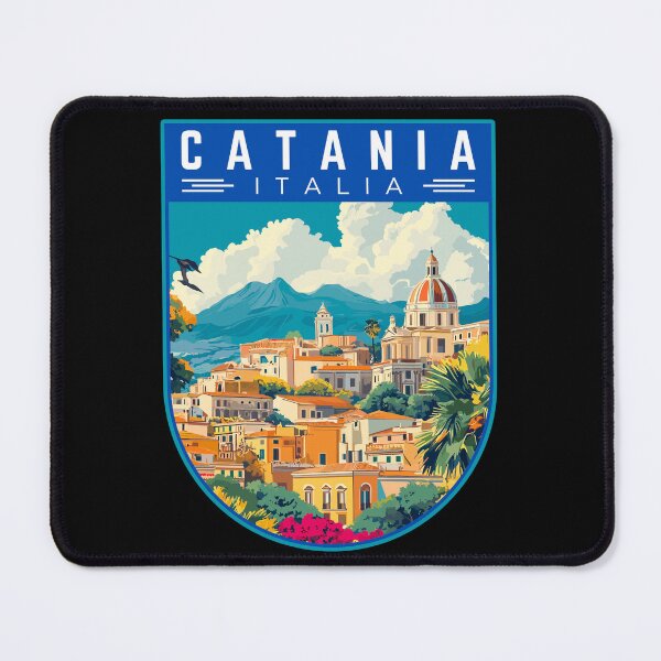 Item preview, Catania in Sicily Italy Vintage Travel Art Badge designed and sold by MaateoDesign.