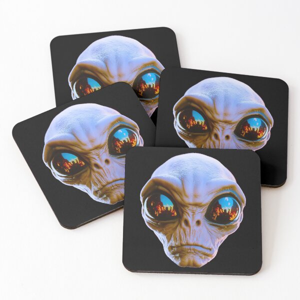 Item preview, Alien Invasion Reflected in Eyes Sci-Fi UFO designed and sold by Amanda's Factory.