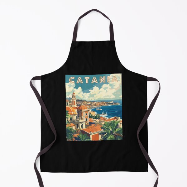 Item preview, Catania in Sicily Italy Retro Art Travel Landscape designed and sold by MaateoDesign.