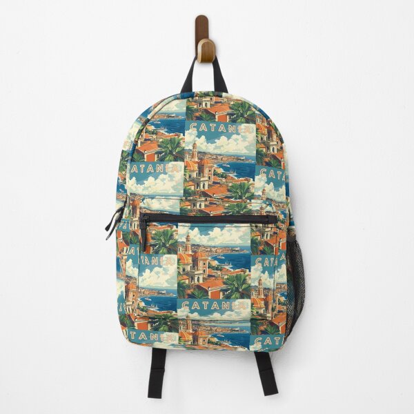 Item preview, Catania in Sicily Italy Retro Art Travel Landscape designed and sold by MaateoDesign.