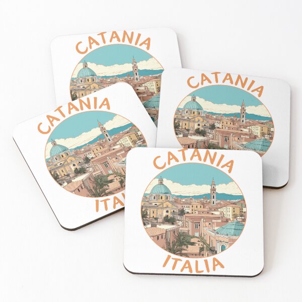 Item preview, Catania in Sicily Italy Retro Travel Art Circle Emblem designed and sold by MaateoDesign.