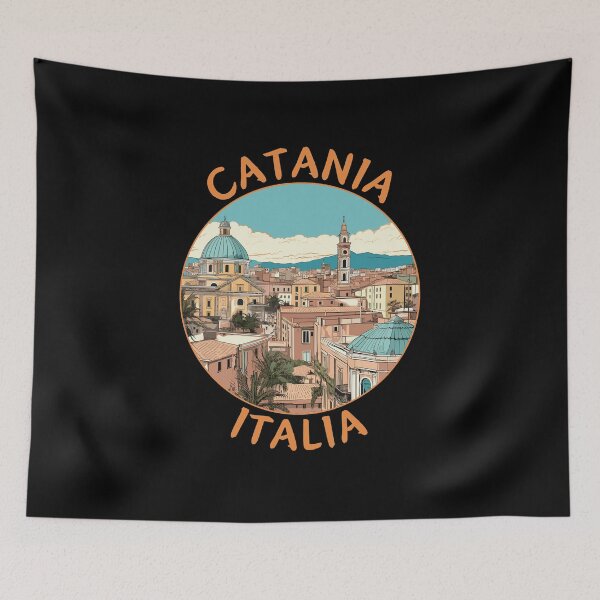 Item preview, Catania in Sicily Italy Retro Travel Art Circle Emblem designed and sold by MaateoDesign.