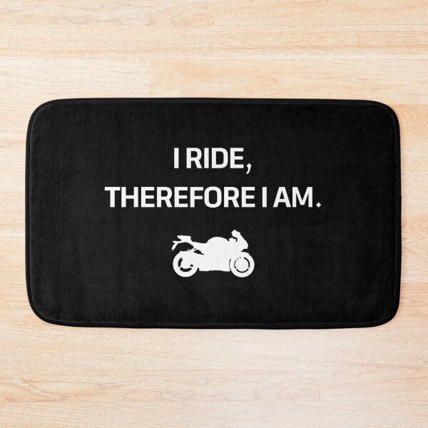 Item preview, I ride, therefore I am Humorous Biker Saying designed and sold by motifsbyth.