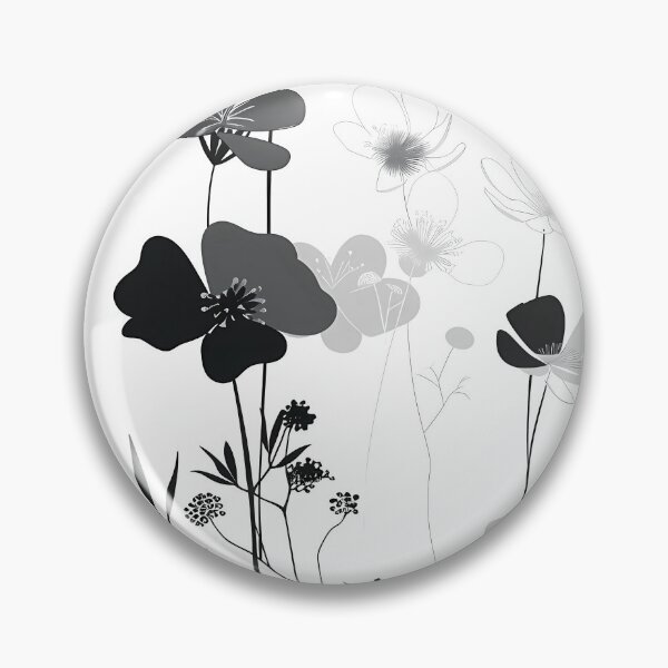 Item preview, Black gray floral art designed and sold by haroulita.