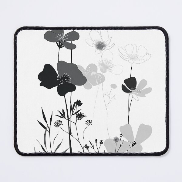 Item preview, Black gray floral art designed and sold by haroulita.