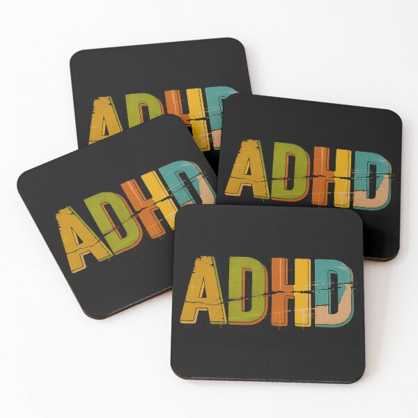Item preview, Retro ADHD Pride Typography Mental Health Art designed and sold by Amanda's Factory.