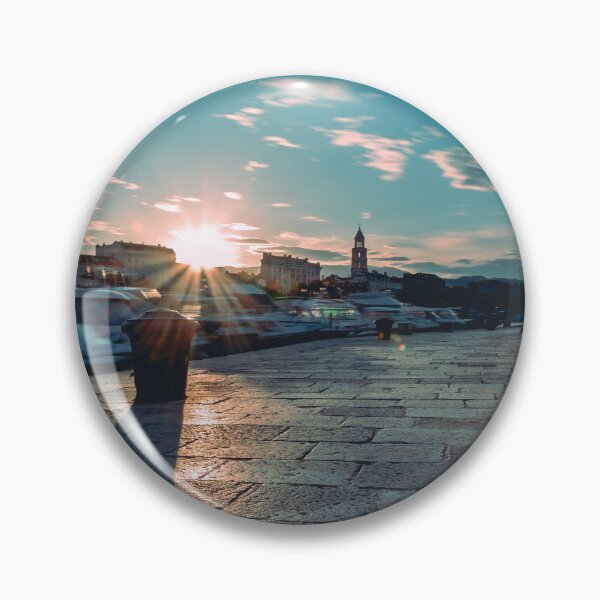 Item preview, Golden Sunset on a Mediterranean Harbor Promenade designed and sold by Ellaire.