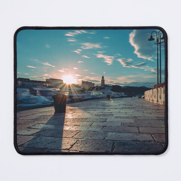 Item preview, Golden Sunset on a Mediterranean Harbor Promenade designed and sold by Ellaire.