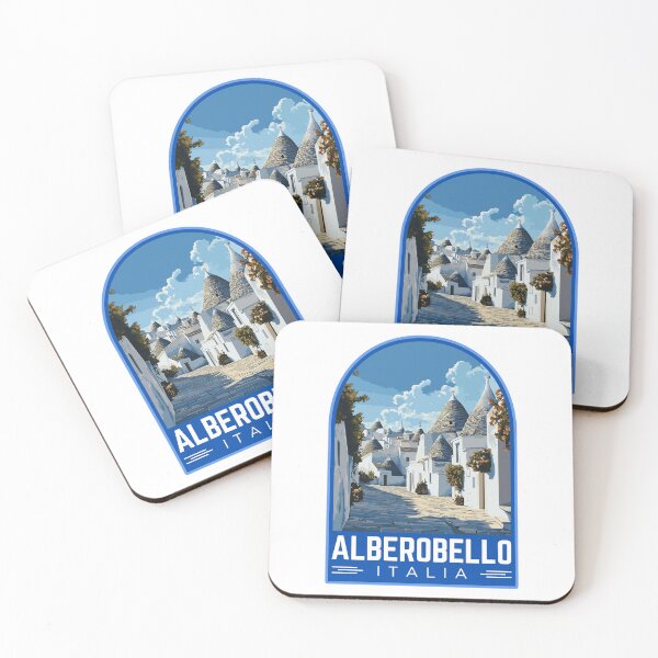 Item preview, Alberobello in Bari, Italy Vintage Travel Art Emblem designed and sold by MaateoDesign.