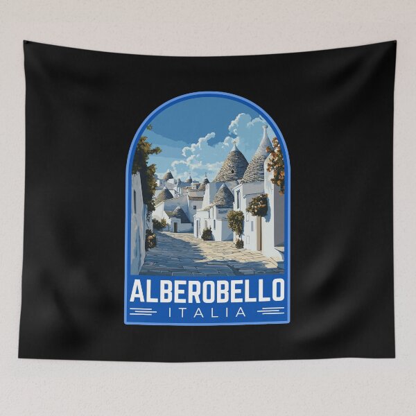 Item preview, Alberobello in Bari, Italy Vintage Travel Art Emblem designed and sold by MaateoDesign.