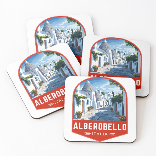 Item preview, Alberobello in Bari, Italy Vintage Travel Art Badge designed and sold by MaateoDesign.
