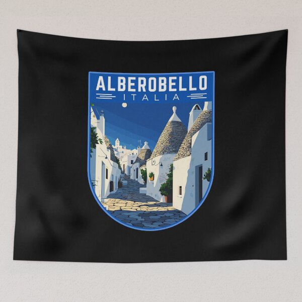 Item preview, Alberobello in Bari, Italy Vintage Travel Art Badge designed and sold by MaateoDesign.