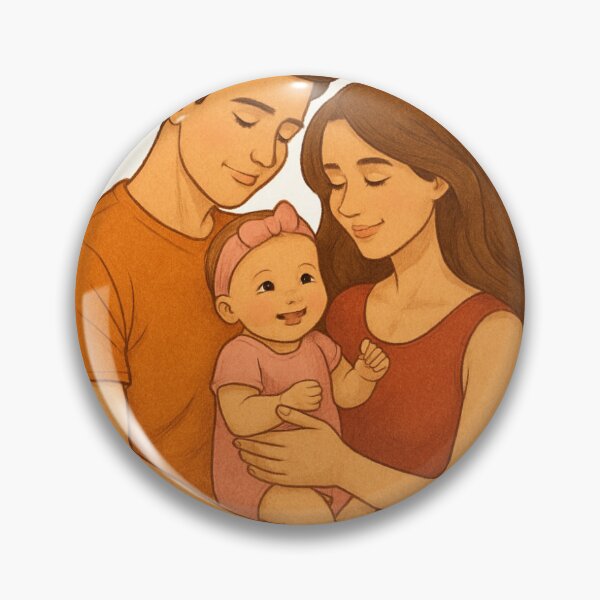 Item preview, a young couple tenderly holding their infant daughter designed and sold by ruhelgupta.