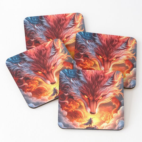 Item preview, Giant Animal Firestorm Spirit Wolf Faces Hero Destined Dawn through Celestial Tempest designed and sold by Williamhallano.