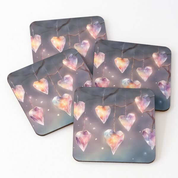 Item preview, Glowing Crystal Hearts designed and sold by CalmnessbyChoice.