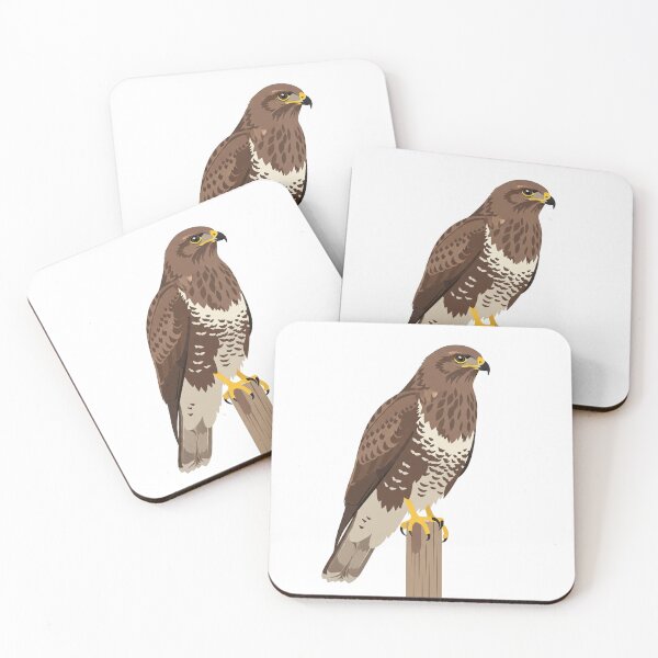 Item preview, The Common Buzzard - Minimalist Perched Bird Art designed and sold by TheArtEngineer.